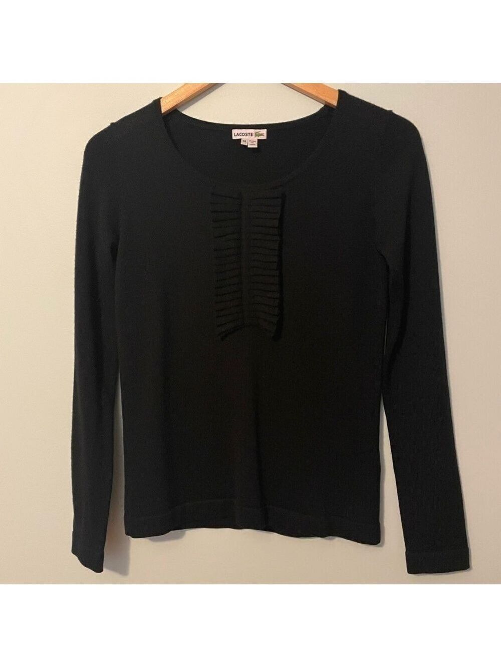 Lacoste Black Wool Blend Sweater Size Small